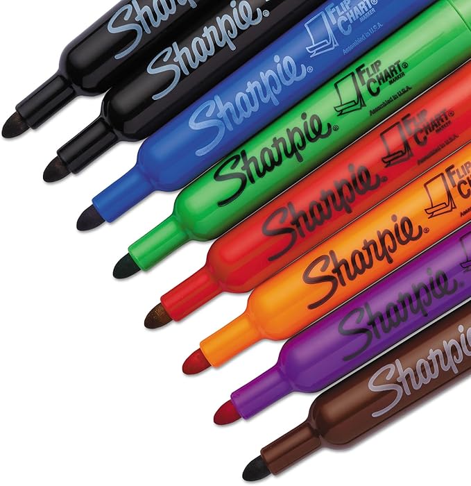 Sharpie 22478 Flip Chart Markers, Bullet Tip, Colors may vary, 8-Count, Colors may vary(Box)