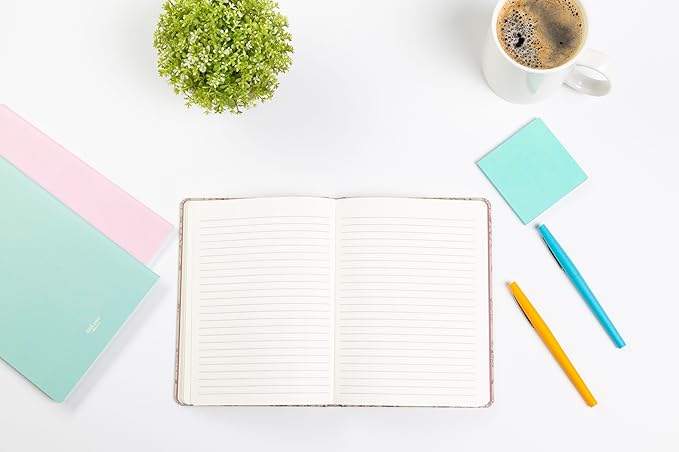 Pearhead Hardcover Journal Notebook 6x8 – Red Toile Botanical Dragonfly Print College-Ruled Writing Journal with 200 Lined Pages for Notes, Work & Journaling