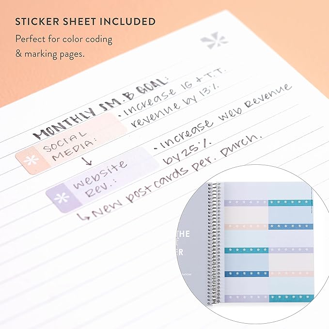 Erin Condren Lined 7x9 Bold Blooms Cover Notebook Spiral Bound Journal for Writing, and Note Taking, Premium Paper, Stylish Floral Cover, Perfect for School, Office, and Creative Planning