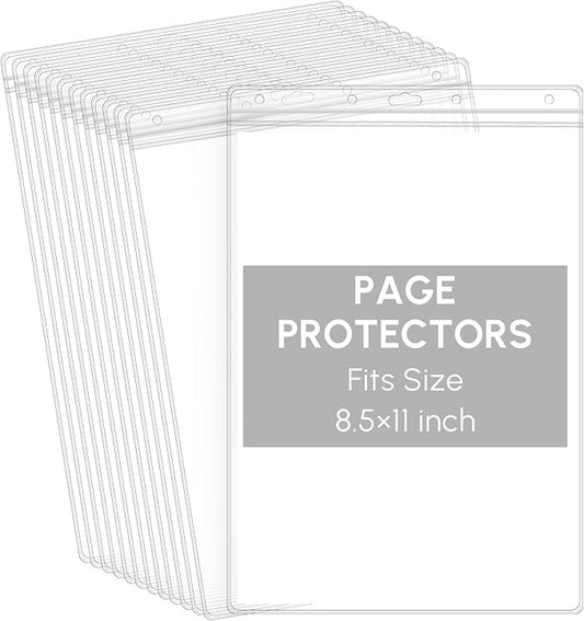 20 Pcs Heavy Duty Sheet Protectors 8.5 x 11 Inch Job Ticket Holder Waterproof Resealable Zip Page Wall Sign Holder Clear Dry Erase Document Sleeve Magazine Protector Vertical(13.2 x 8.75 Inch)