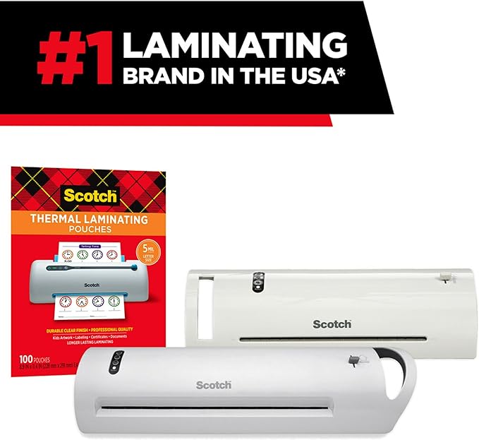 Scotch Matte Thermal Laminating Pouches, Ultra Clear with Matte Finish, Letter Size 8.9 in x 11.4 in, 20-Pack