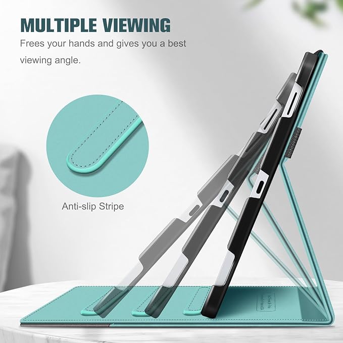 Fintie Case for Samsung Galaxy Tab S10 Lite/ S10 FE/ S9 FE 5G 10.9 Inch/Tab S9 11 Inch with S Pen Holder, Multi-Angle Viewing Protective Cover with Pocket, Auto Sleep/Wake, Turquoise