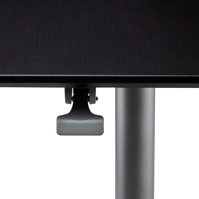 Seville Classics Airlift Height Adjustable Pneumatic Laptop Sit Stand Desk Mobile Rolling Cart, Computer Workstation for Home Office, Classroom, Espresso, 28" XL Desktop (New Model)