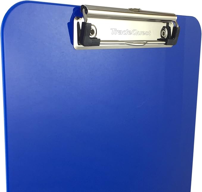 Trade Quest Plastic Clipboard Opaque Color Letter Size Low Profile Clip (Pack of 6) (Assorted 3)