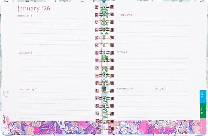 Lilly Pulitzer Large Monthly Planner January 2026 - December 2026, Monthly Agenda & Calendar, Stickers, Pockets, & Spiral Binding (Swayin in the Breeze)