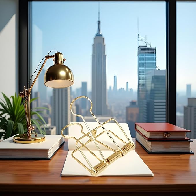 4Pcs Golden Hollow Out Long Tail Wire Binder Clips Paper Binder Clip Binder and Paper Clips Small in Size and Light in Weight Clips