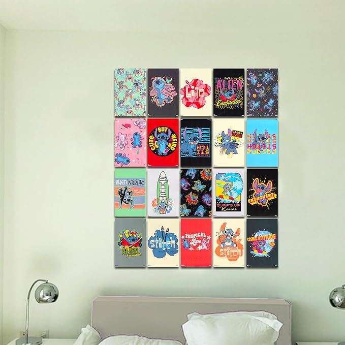 Disney Mini Lilo and Stitch Posters Bundle ~ 20 Pack Mini Lilo and Stitch Party Decor Posters (4" x 6"), Stickers, More | Lilo and Stitch Decorations for Kids Room