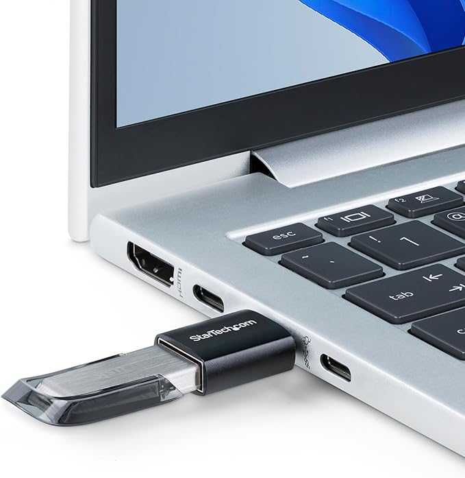 StarTech.com USB-C to USB-A Adapter, USB 5Gbps, Compact USB-C Male to USB-A Female Adapter, Durable Metal Housing, M/F