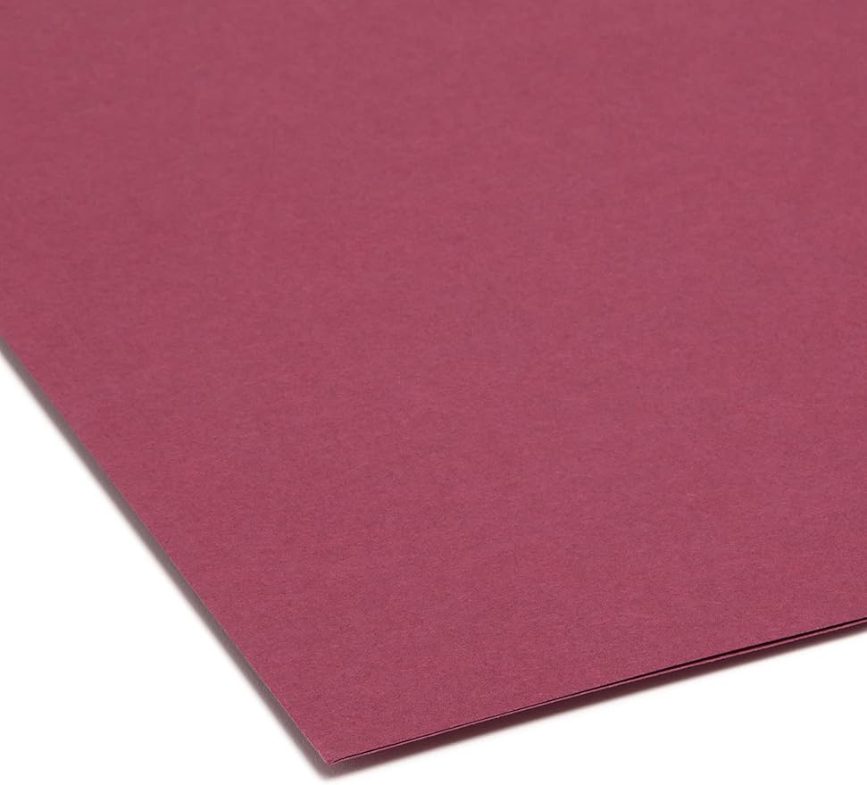 Smead Colored File Folder, 1/3-Cut Tab, Letter Size, Maroon, 100 per Box (13093)