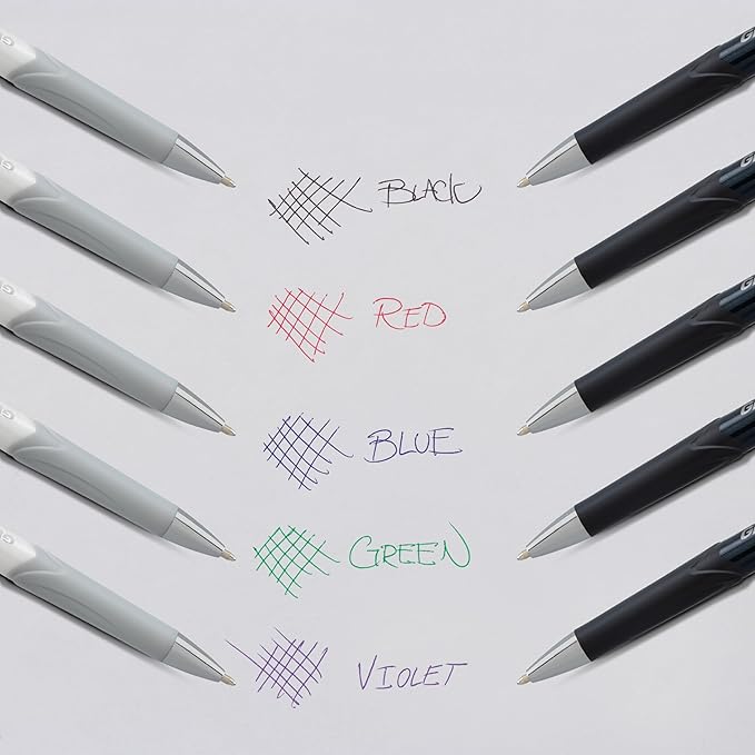 Pentel Glidewrite Signature Ballpoint Pen, (1.0mm) Medium, Black Barrel, Blue Ink, Pack of 3 (BX930ABP3C)