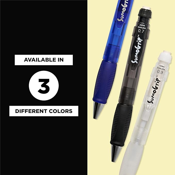 SAKURA 50282 SumoGrip 0.5-mm Pencil with Eraser, Clear Blue
