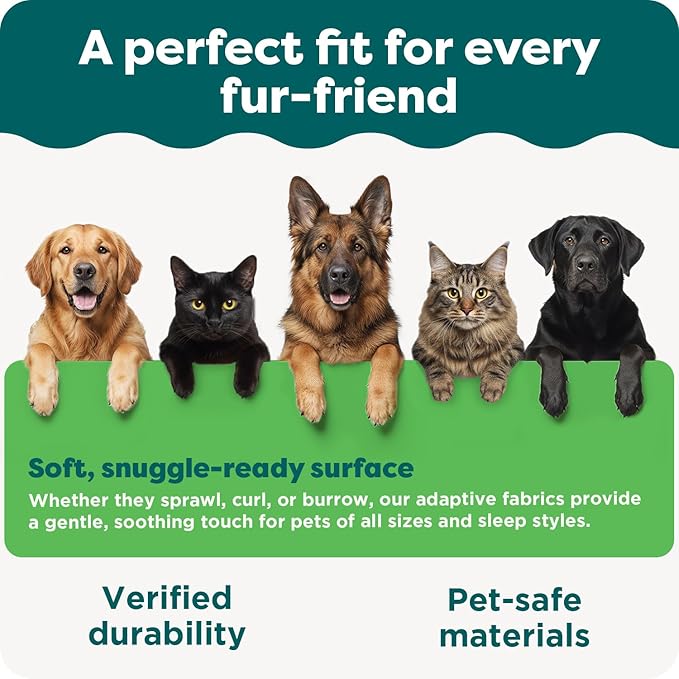 Furhaven Replacement Dog Bed Cover Water-Resistant Indoor/Outdoor Logo Print Oxford Polycanvas Mattress, Washable - Deep Lagoon, Large