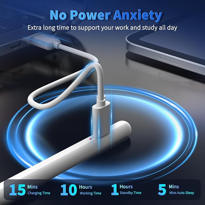 iPhone iPad Pencil for iOS & Android Touch Screens, New Designed 15 Mins Fast Charge Universal Stylus Pen for Apple iPad Pro, Air, Mini, (Palm Rejection) iWatch, iPhone, Samsung, Tablet All Devices