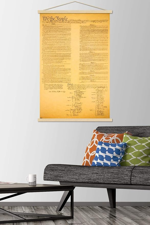 Trends International The Constitution Wall Poster, 22.375" x 34", Premium Print and Beechwood Hanger Bundle
