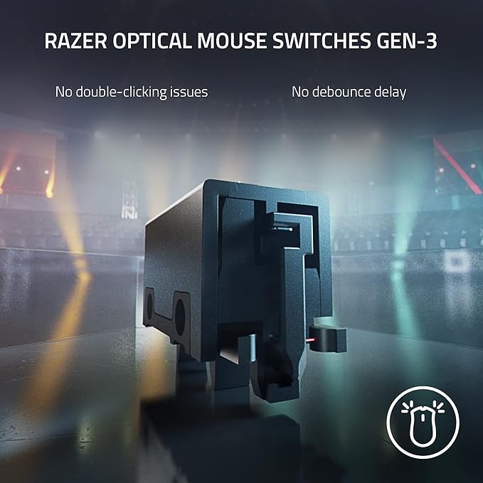 Razer DeathAdder V3 Pro Gaming Mouse: 63g Ultra Lightweight - Focus Pro 30K Optical Sensor - Fast Optical Switches Gen-3 - HyperSpeed Wireless - 5 Programmable Buttons - 90 Hr Battery - Black