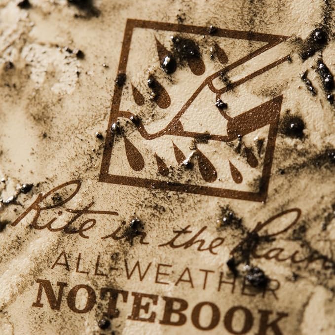 Rite in the Rain Weatherproof Top-Spiral Notebook, 4" x 6", Tan Cover, Universal Pattern, 3 Pack (No. 946T-3)