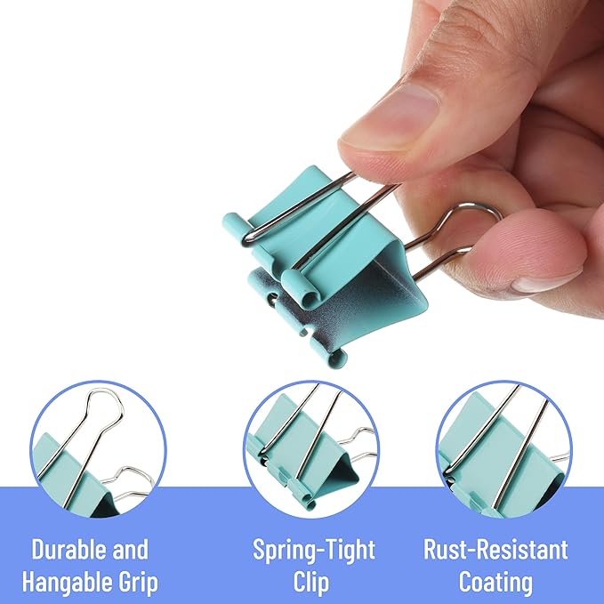 Mr. Pen- Colored Binder Clips, 1.25 inch, 50 Pack, Medium, Color Binder Clips Medium Size, Binder Clip, Paper Clips for Paperwork, Office Clips