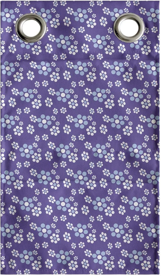 Ambesonne Romantic Hanging Pocket Organizer, Retro Blossom Petals Mini Aster and Daisy Flowers Meadow Rural Flourish, Printed Polyester Storage Bag with Pockets, 9" x 16", Blue Violet and White