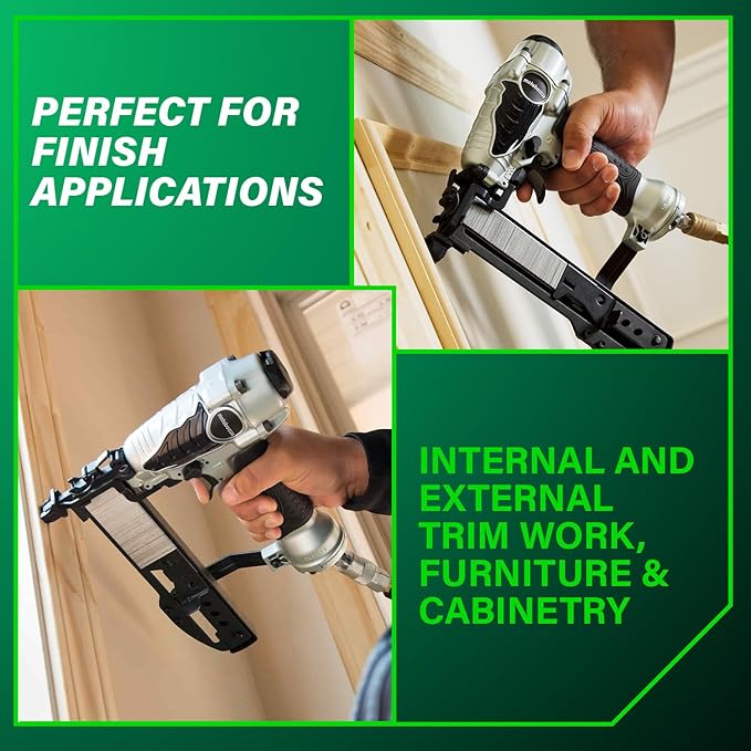 Metabo HPT Narrow Crown Stapler, Pro-Preferred Pneumatic Power Nailers, Finish Stapler for Furniture & Cabinetry, Lightweight Trim Tool, Ergonomic Design, 18 Gauge, 1/2″ to 1-1/2″ Staples, N3804AB3