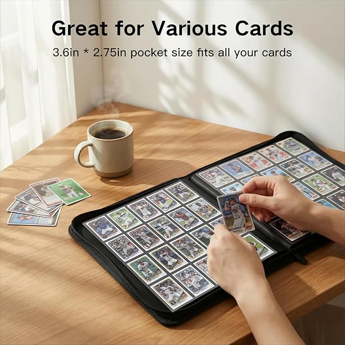 1280+ Cards 20 Pocket Card Binder Collector Card Album Trading Card Binder Ringless Trading Card Album Side Loading Compatible with TCG, Game & Sports Cards (Purple)