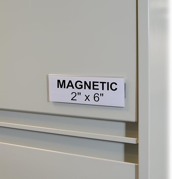 C-Line HOL-DEX Magnetic Shelf/Bin Label Holders, Side Load, 2 x 6, Clear, 10/Box
