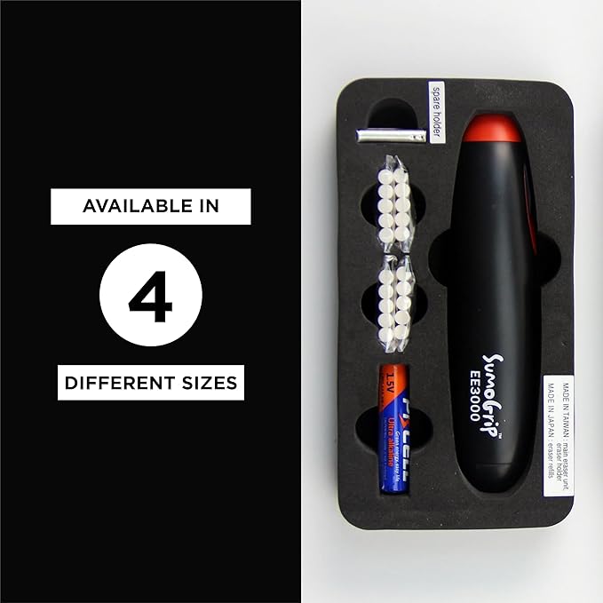 Sakura EE-3000 SumoGrip Electric Eraser Kit, Cordless, Black