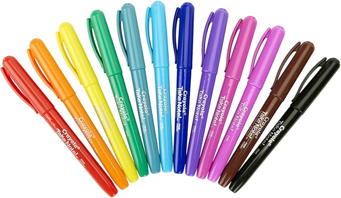 Crayola Take Note Permanent Markers, Fine Point, School Supplies, 12 Count