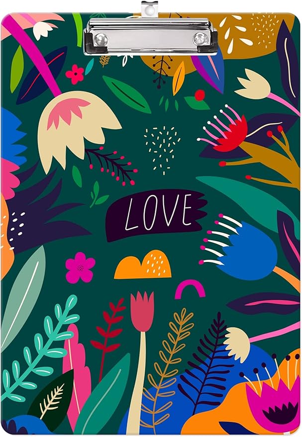 Fashion Clipboard, A4 Letter Size Wooden Decorative Clipboards for Teacher, Nurse, Doctor,Student and Kids, Cute Design for Standard Size 12.2" x 8.9"(C-Love)