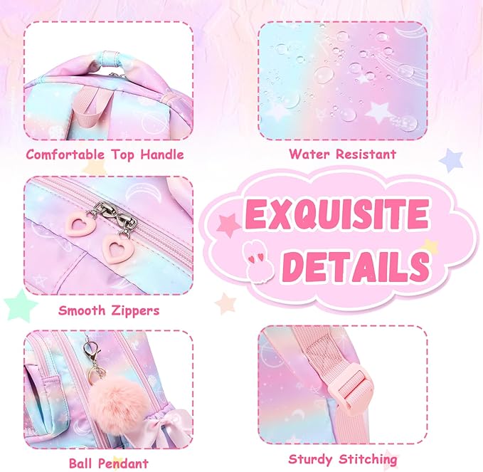 Kids Backpack for Girls - School Bags for Middle School Students - Book Bag for Elementary Primary - Kawaii Ita Backpack - Pink Planet