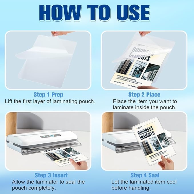 100 Pack Lamination Pouches 6" x 9" 3 mil Clear Index Card Laminating Pouches File Card Laminating Pouches Thermal Laminate Pouch Tags for Work Permits Pass Cards Student ID Cards