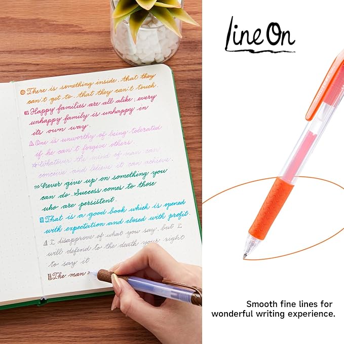 Colored Gel Pens, Lineon 20 Colors Retractable Gel Ink Pens with Grip, Medium Point(0.7mm) Smooth Writing Pens Perfect for Adults and Kids Journal Notebook Planner, Writing in Office and School