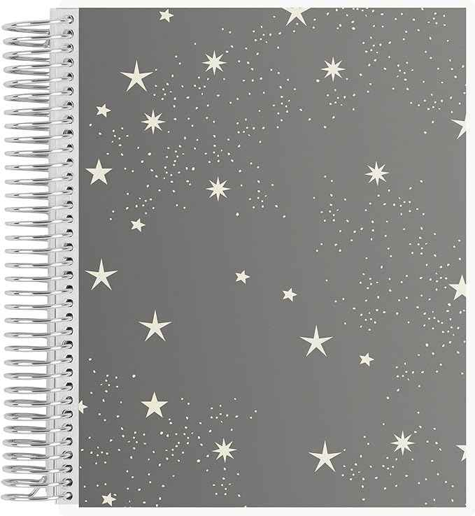 Erin Condren 8.5" X 11" Spiral Bound Dot Grid Journal Notebook - Starry Sky, 5Mm Dot Grid, 160 Page Writing, Drawing & Art Notebook, 80Lb Thick Paper, Stickers Included
