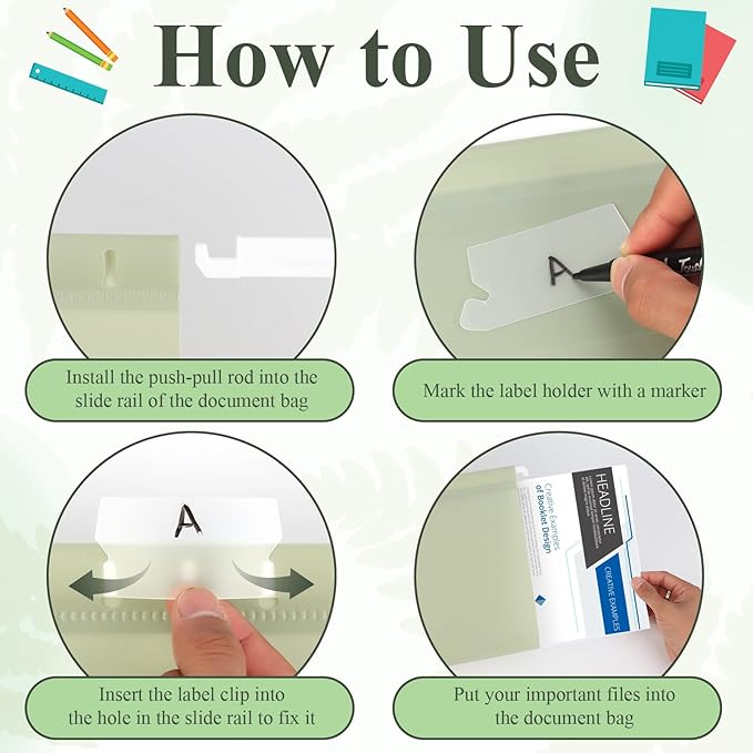Letter Size Green Hanging File Folders Hanging Document Folder Plastic Transparent Hanging File Folder for File Cabinets Document Filing (10, Sage Green)