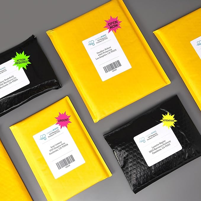 Avery Printable Burst ID Labels with Sure Feed, 2-1/4" Diameter, Assorted Neon Colors (Magenta, Green, and Yellow), Laser & Inkjet Compatible, 180 Blank Labels Total (5995)