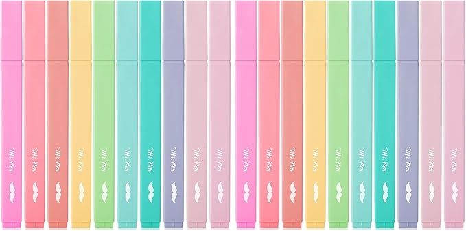Mr. Pen- Aesthetic Highlighters, 10 pcs, Chisel Tip, Pastel Colors, Cute Highlighters Assorted Colors (Pack of 2)