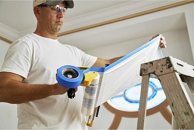 3M Hand Masker M3000 Tape Dispenser, Film & Tape, Applies Painter's Tape to Masking Film or Paper in One Continuous Application, Compact & Lightweight Design, Saves Time When Preparing For Painting