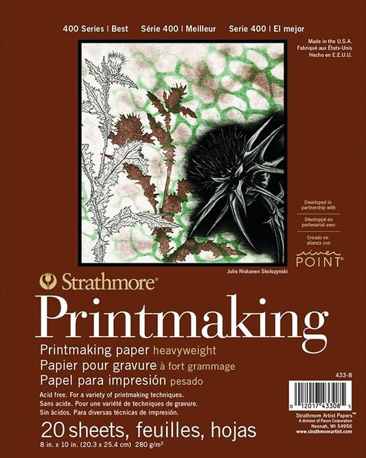 Strathmore Printmaking Paper Pad 8"X10"-20 Sheets -62433800, White