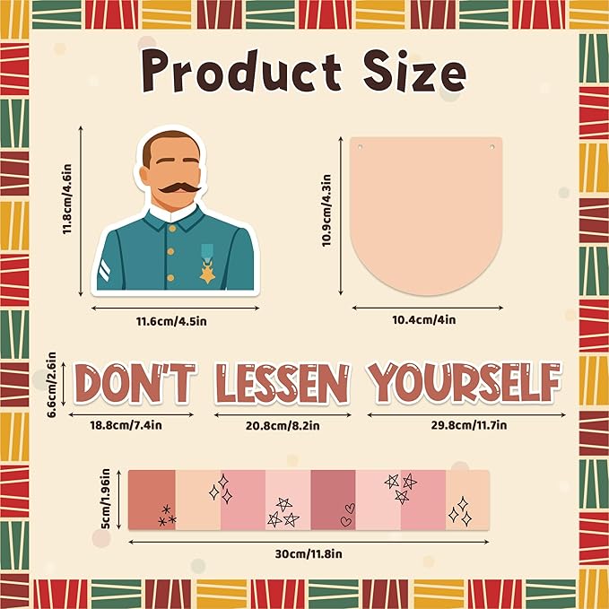 126pcs Black History Month Bulletin Board Decoration Set, Inspirational Cutout with Banner Decor, African American Chalkboard Classroom Wall Accents Ideas Kits for Holiday Party Supplies