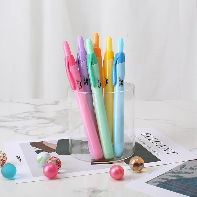 Mr. Pen- Colorful Highlighters Set, 6 Pack, Assorted Colors, Retractable Colored Bible Markers