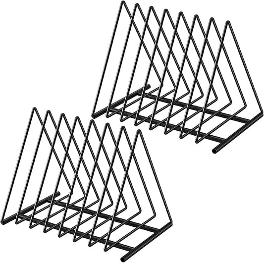 2 Sets Upgraded Triangle File Folder Rack,7 Sections File Holder,File Storage Sorter/Stand,Desktop File Organizer,Wire Organizer Rack,Magazine Folder Holder,Letter/Legal, Anti-Scratch/Rusty