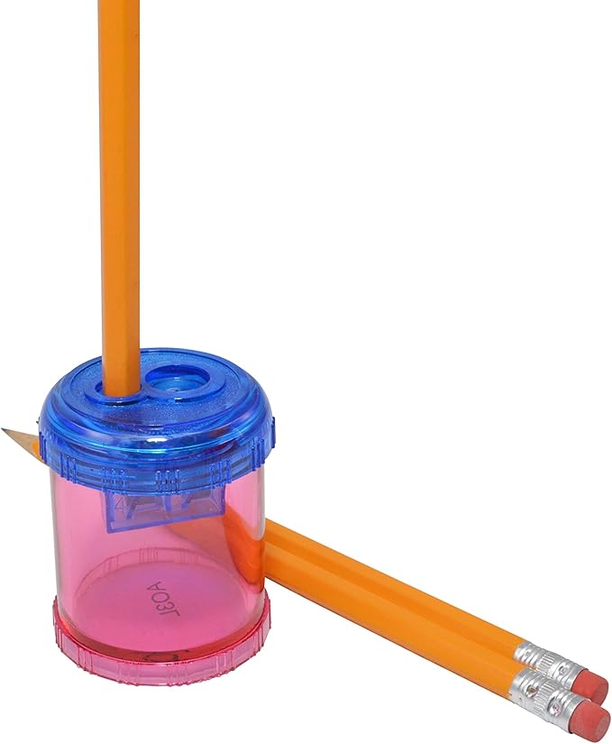 Westcott Plastic Manual Pencil and Crayon Sharpener, Assorted Colors (12202), single