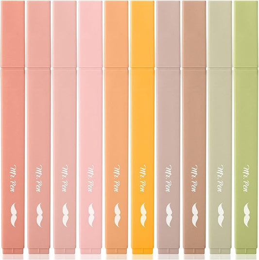Mr. Pen- Aesthetic Bible Highlighters No Bleed Through, 10 Pack, Boho Colors, Cute Highlighter for Journaling Supplies and School Accessories, Bible Highlighters and Pens No Bleed