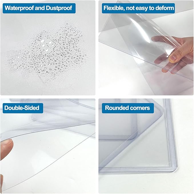 8.5" x 11" Hard Plastic Sheet Protectors, Menu Rigid Print Protectors, Clear Certificate Waterproof Protectors, Paper Sleeves Photo Plastic Sleeves Document Holder, Birth Certificate Protector(20Pack)
