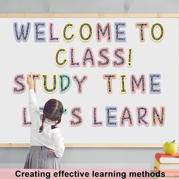150 PCS Large 6" Bulletin Board Letters Set, Composition Pastel Classroom Alphabet Cutout Letter for Bulletin Board Display Home School, A Great Helper to Inspire Students' Learning Interest