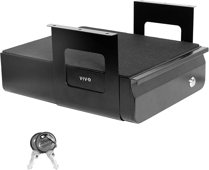 VIVO 13 inch Under Desk Lockable Slide Out Drawer, Secure Home Office Storage Organizer, Black, DESK-AC03L-B
