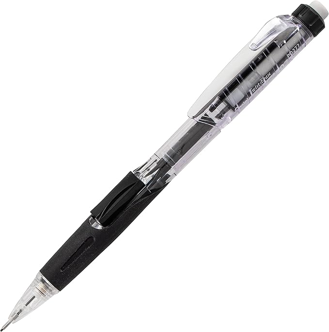 Pentel Twist Erase Click Automatic Pencil with 2 Eraser Refills and Lead, 0.7mm, Assorted Barrels, Color May Vary, 2 Pack (PD277TLEBP2)