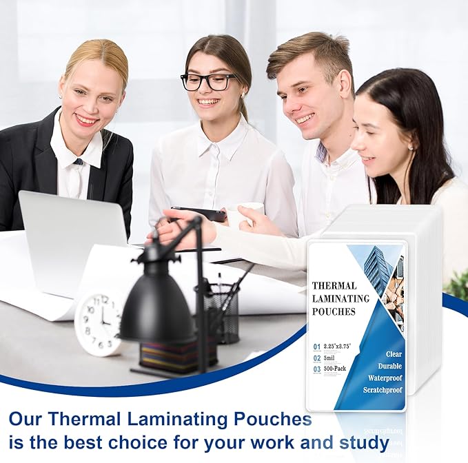 500 Pack 5mil 2.3x3.7in Thermal Laminating Pouches Badge Laminate Pouches Clear Laminated Luggage Tags Printable Laminator Pouches for Business Permits Cards Hold 2x3.5 in Business Card