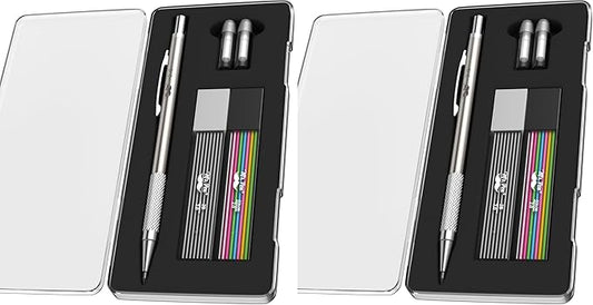 Mr. Pen- 2mm Mechanical Pencil, Metal, 2mm, Drafting Pencil, Metal Mechanical Pencils, Drawing Mechanical Pencils, Lead Holder (Pack of 2)