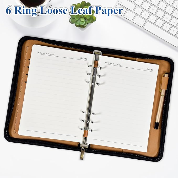 SAYEEC A5 Refill Paper Loose Leaf Lined Paper for A5 Planner Organizer 6 Holes Ring Binder Planner for Journals Notebooks Diaries Inserts, 80 Sheets