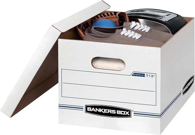 Bankers Box 30-Pack Basic Duty File Storage Boxes with Lids, Letter/Legal, Stor/File, (0071304)